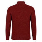 Peter Gribby Lambswool Mix Nep 1/4 Zip - Wine