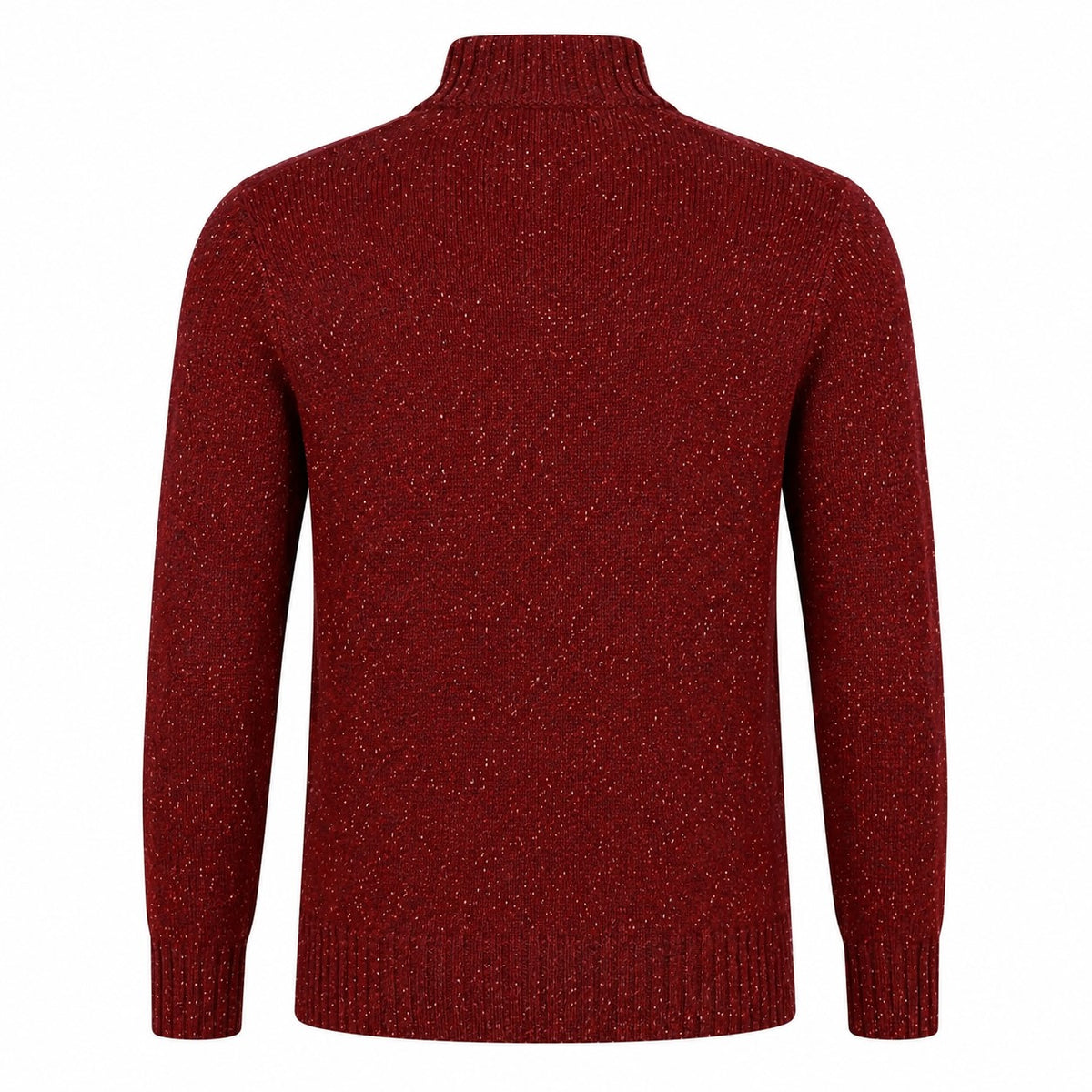Peter Gribby Lambswool Mix Nep 1/4 Zip - Wine