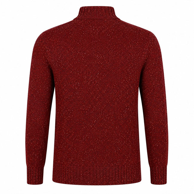 Peter Gribby Lambswool Mix Nep 1/4 Zip - Wine Main Image