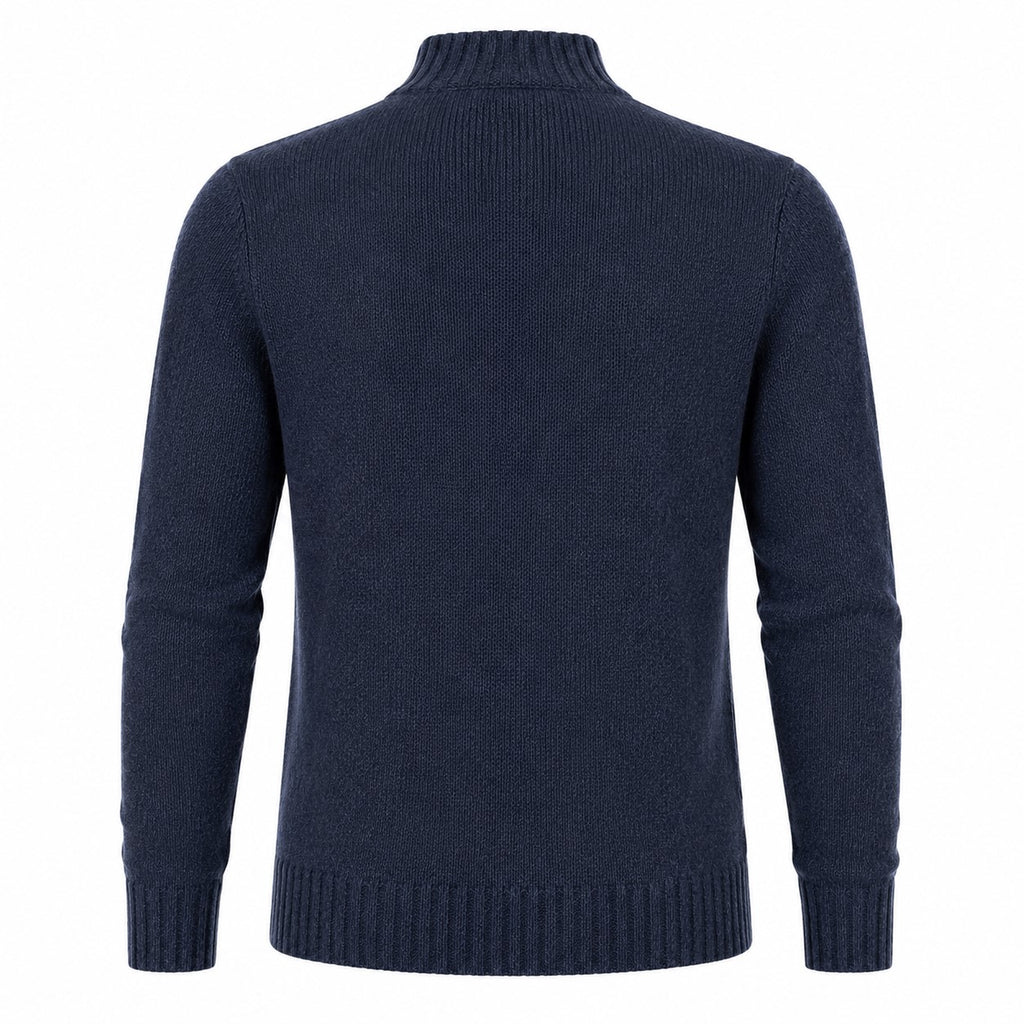 Peter Gribby Lambswool 1/4 Zip Sweater - Indigo