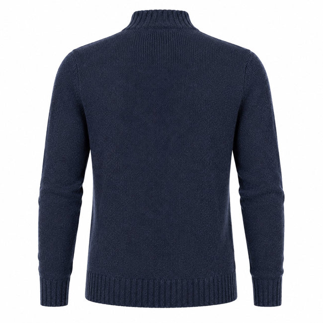 Peter Gribby Lambswool 1/4 Zip Sweater - Indigo Main Image