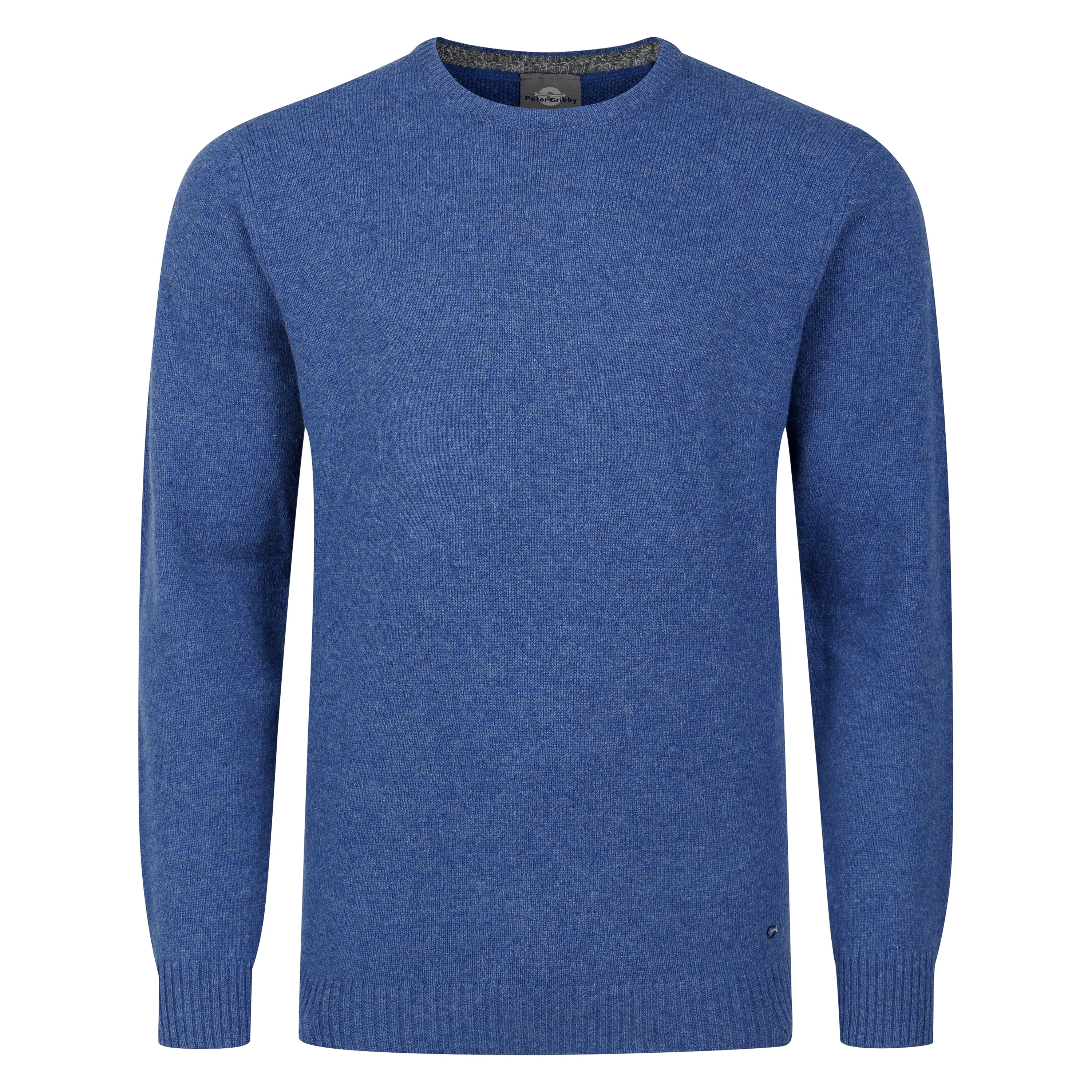 Peter Gribby Crew Neck Lambswool Sweater - Blue