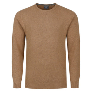 Peter Gribby Crew Neck Lambswool Sweater - Caramel