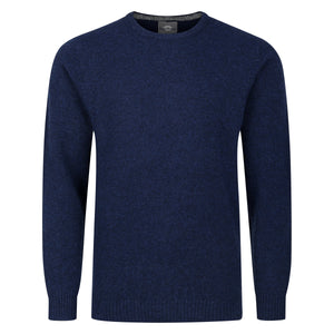 Peter Gribby Crew Neck Lambswool Sweater - Navy