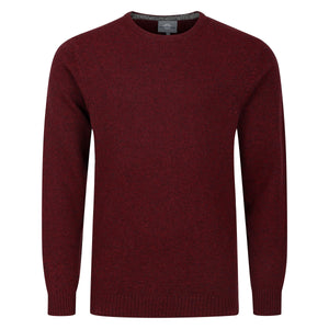 Peter Gribby Crew Neck Lambswool Sweater - Wine