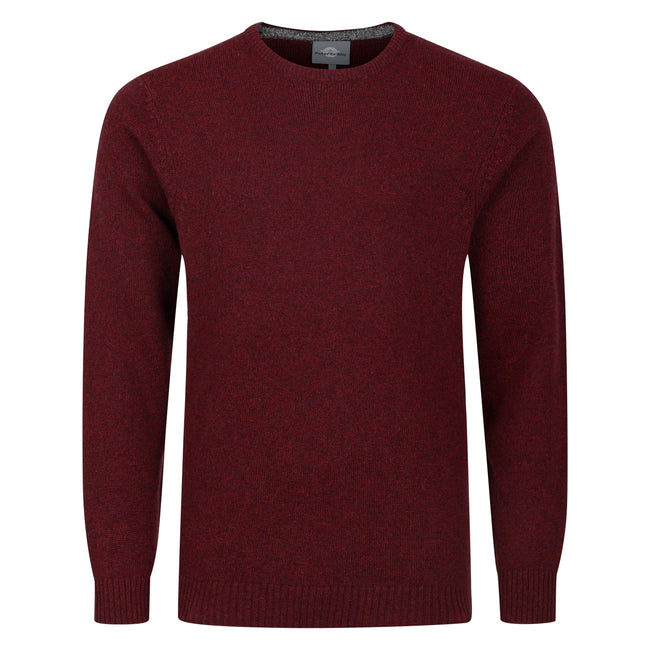 Peter Gribby Crew Neck Lambswool Sweater - Wine Hover Image