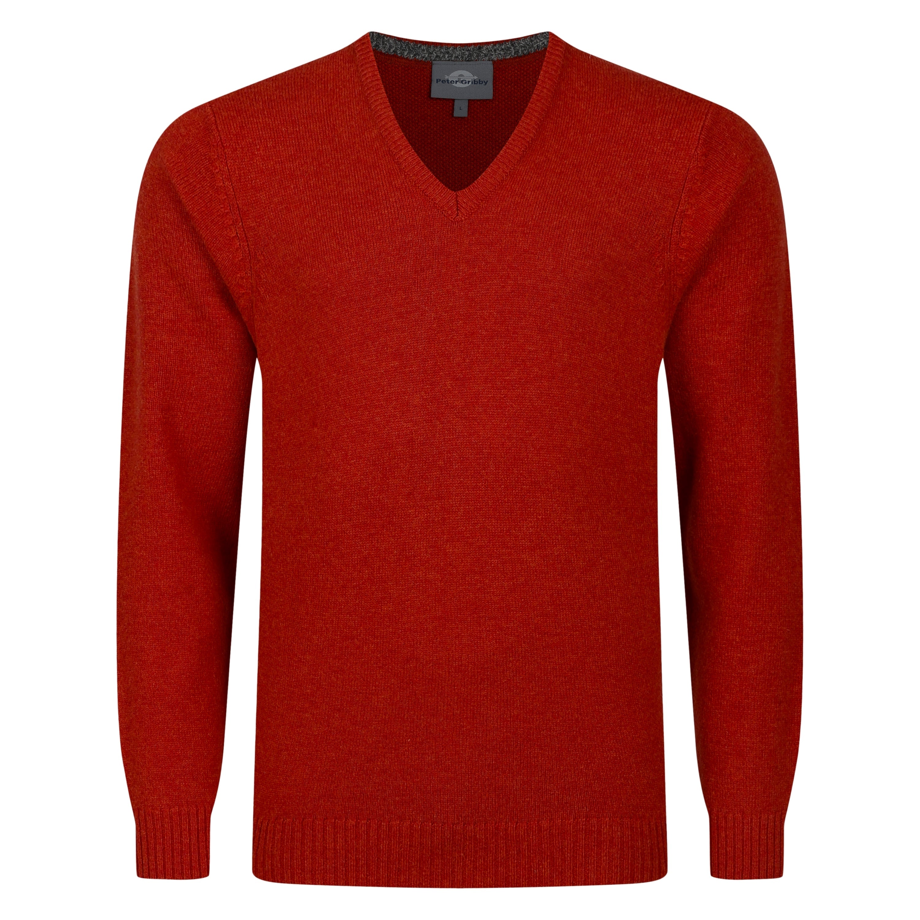 Peter Gribby V Neck Lambswool Sweater - Copper