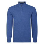 Peter Gribby Lambswool Quarter Zip Sweater - Blue