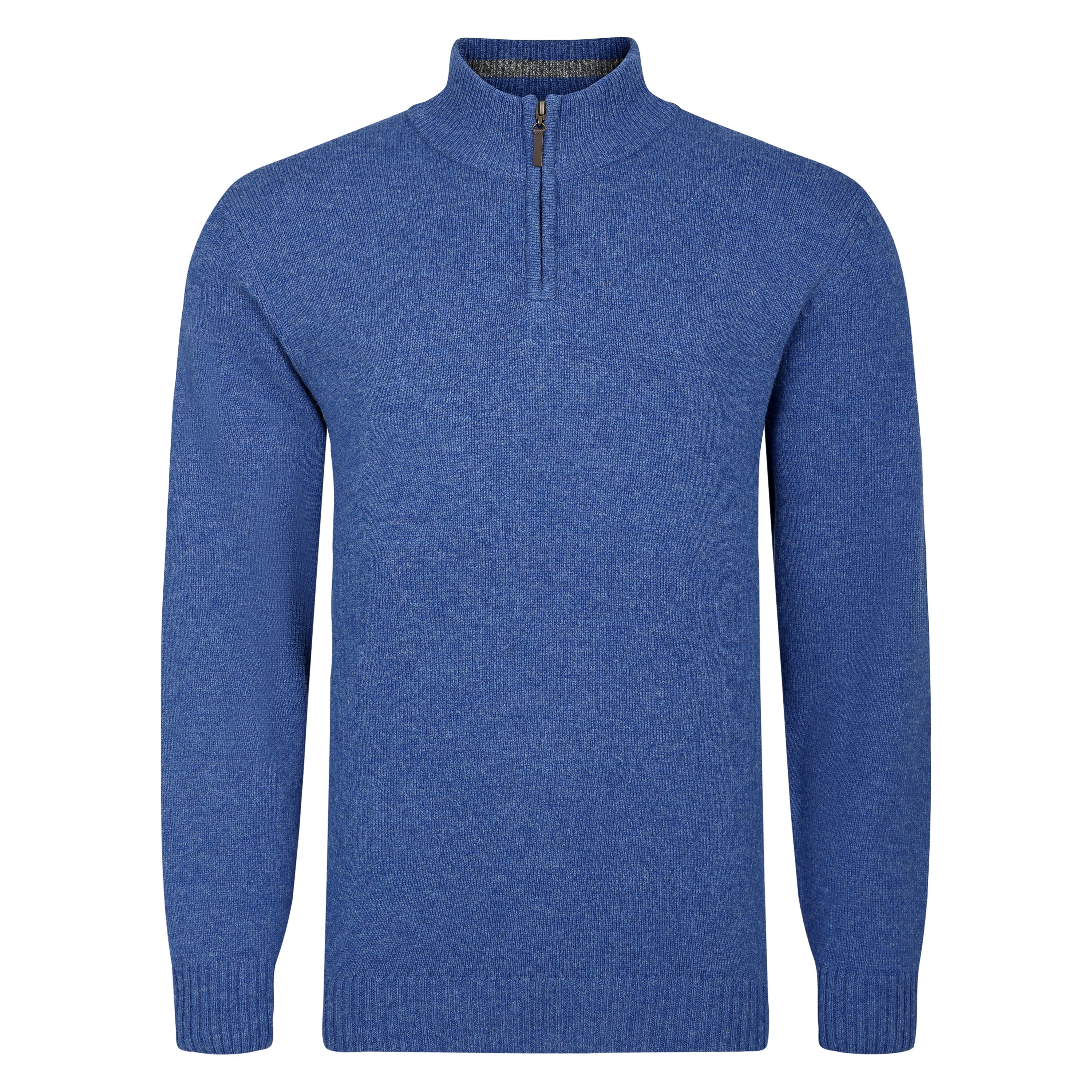 Peter Gribby Lambswool Quarter Zip Sweater - Blue