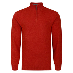 Peter Gribby Lambswool Quarter Zip Sweater - Copper