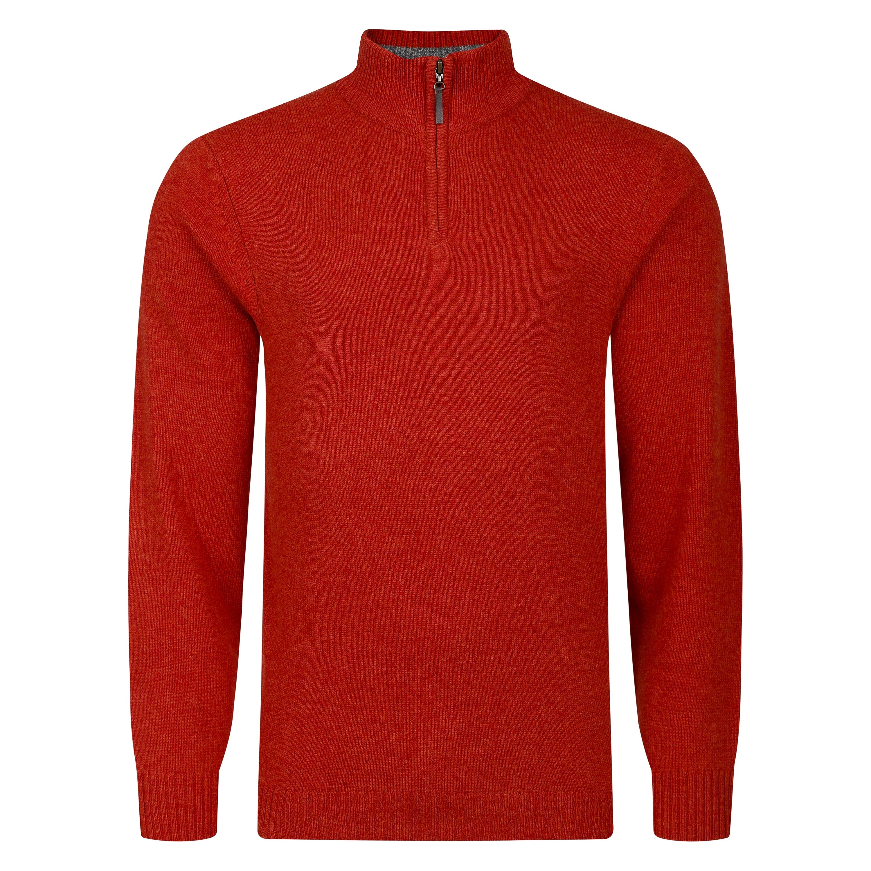 Peter Gribby Lambswool Quarter Zip Sweater - Copper