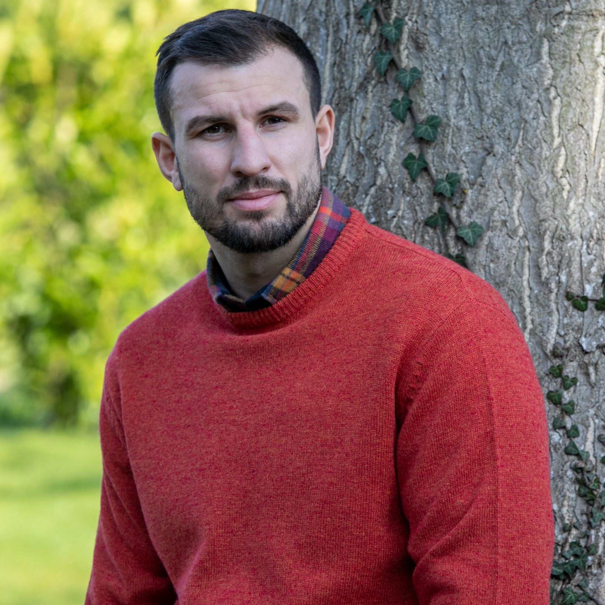 Peter Gribby Crew Neck Lambswool Sweater - Copper