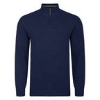 Peter Gribby Lambswool Quarter Zip Sweater - Navy