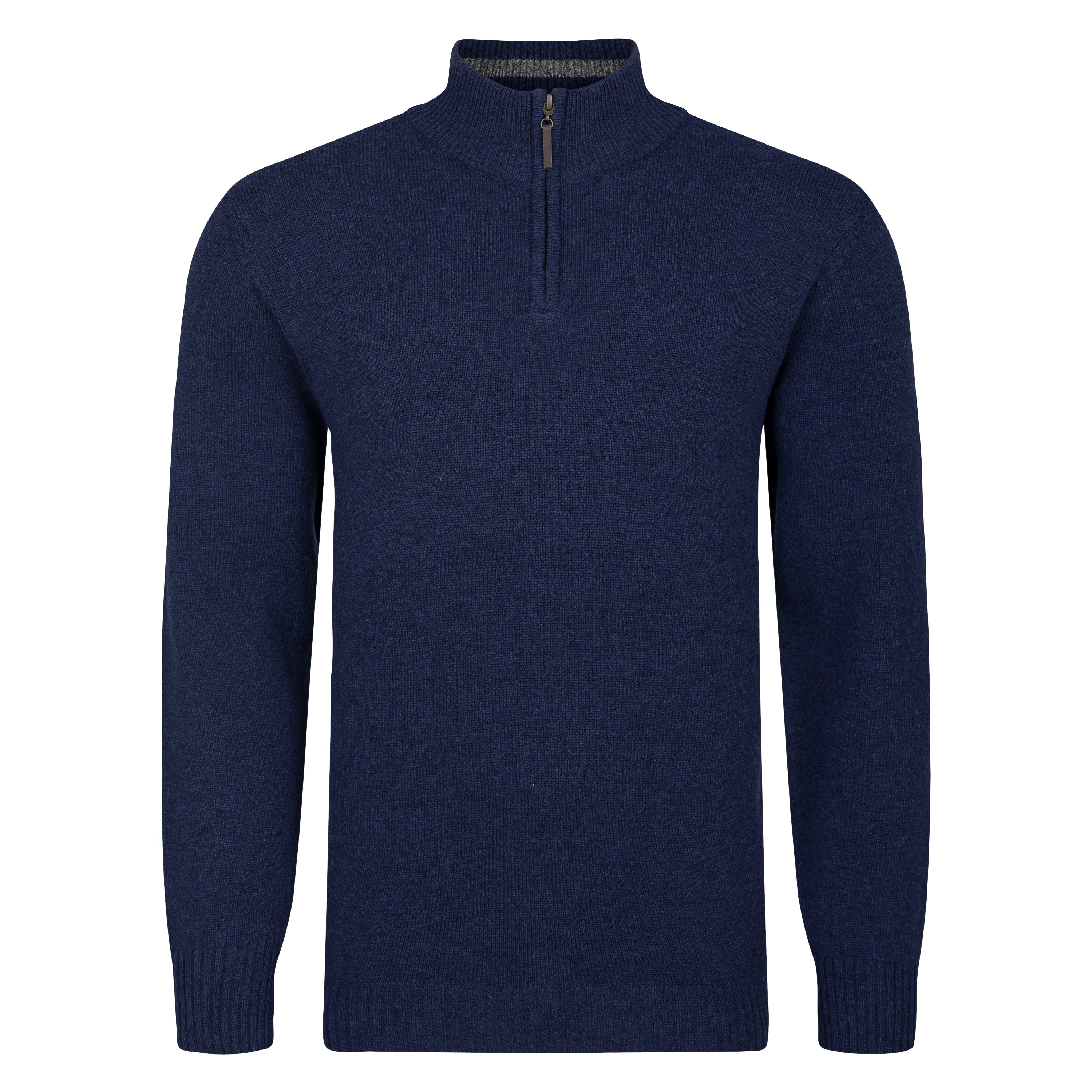 Peter Gribby Lambswool Quarter Zip Sweater - Navy
