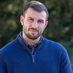 Peter Gribby Lambswool Quarter Zip Sweater - Navy
