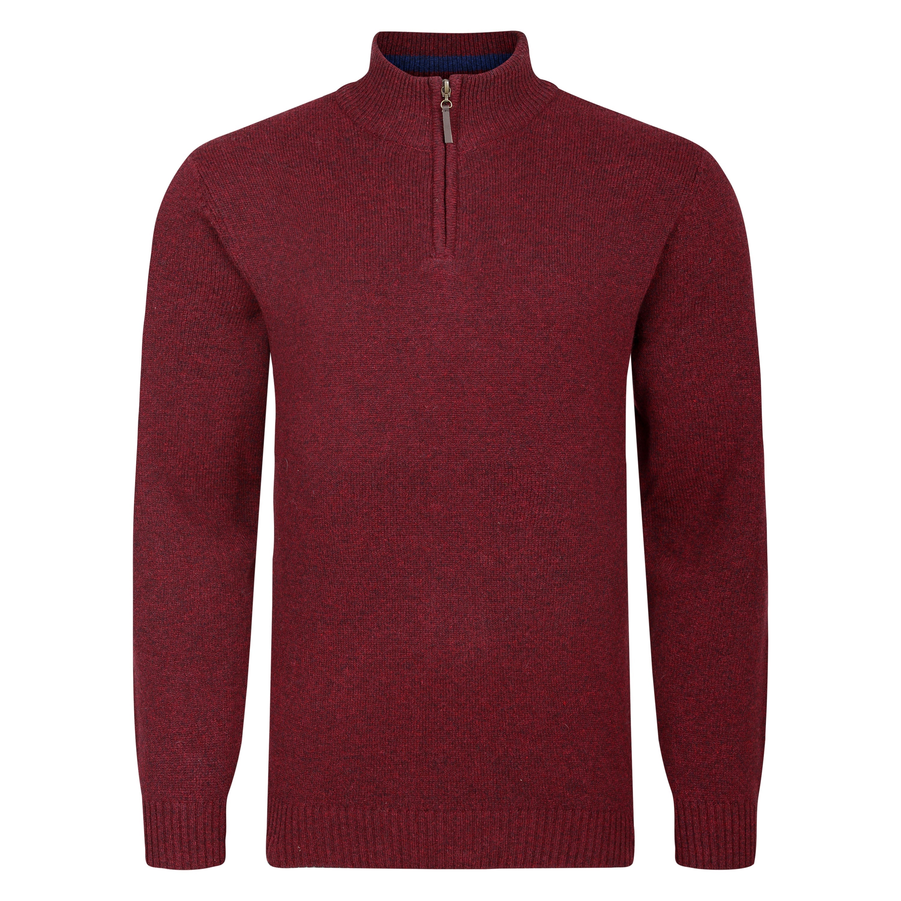 Peter Gribby Lambswool Quarter Zip Sweater - Wine