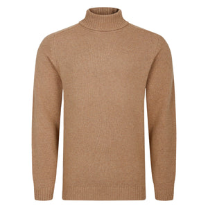 Peter Gribby Lambswool Roll Neck Jumper - Caramel
