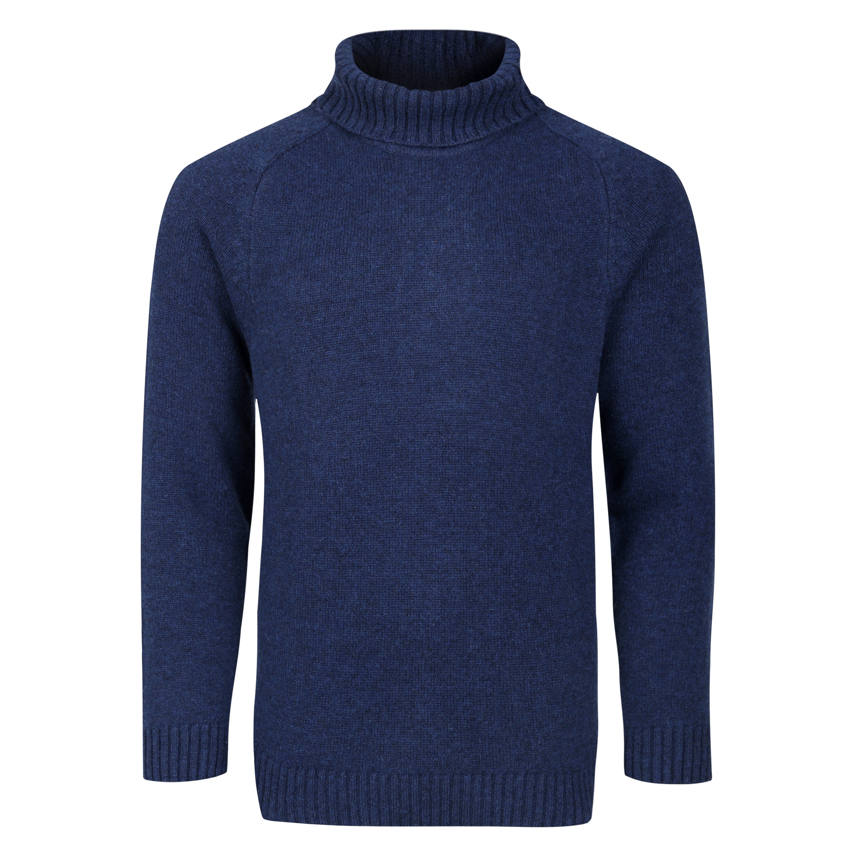 Peter Gribby Lambswool Roll Neck Jumper - Navy