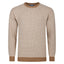 Peter Gribby Bi Colour Jacquard Crew Neck Jumper - Caramel