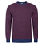 Peter Gribby Bi Colour Jacquard Crew Neck Jumper - Navy