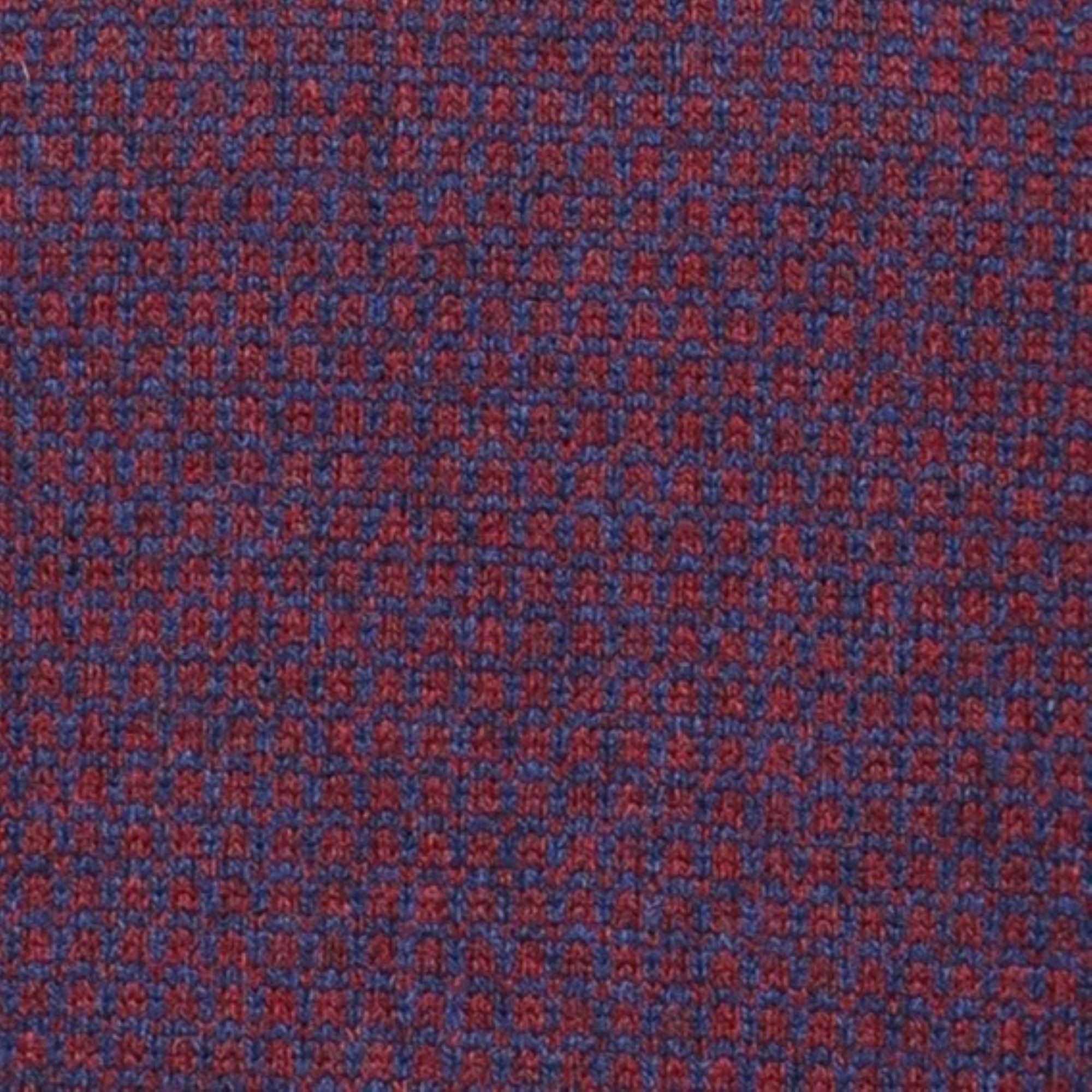 Peter Gribby Bi Colour Jacquard Crew Neck Jumper - Navy