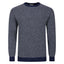 Peter Gribby Textured Bi Colour Crew Neck Jumper - Navy/Grey