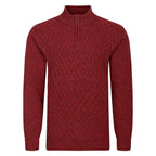 Peter Gribby Patterned Quarter Zip Jumper - Russet