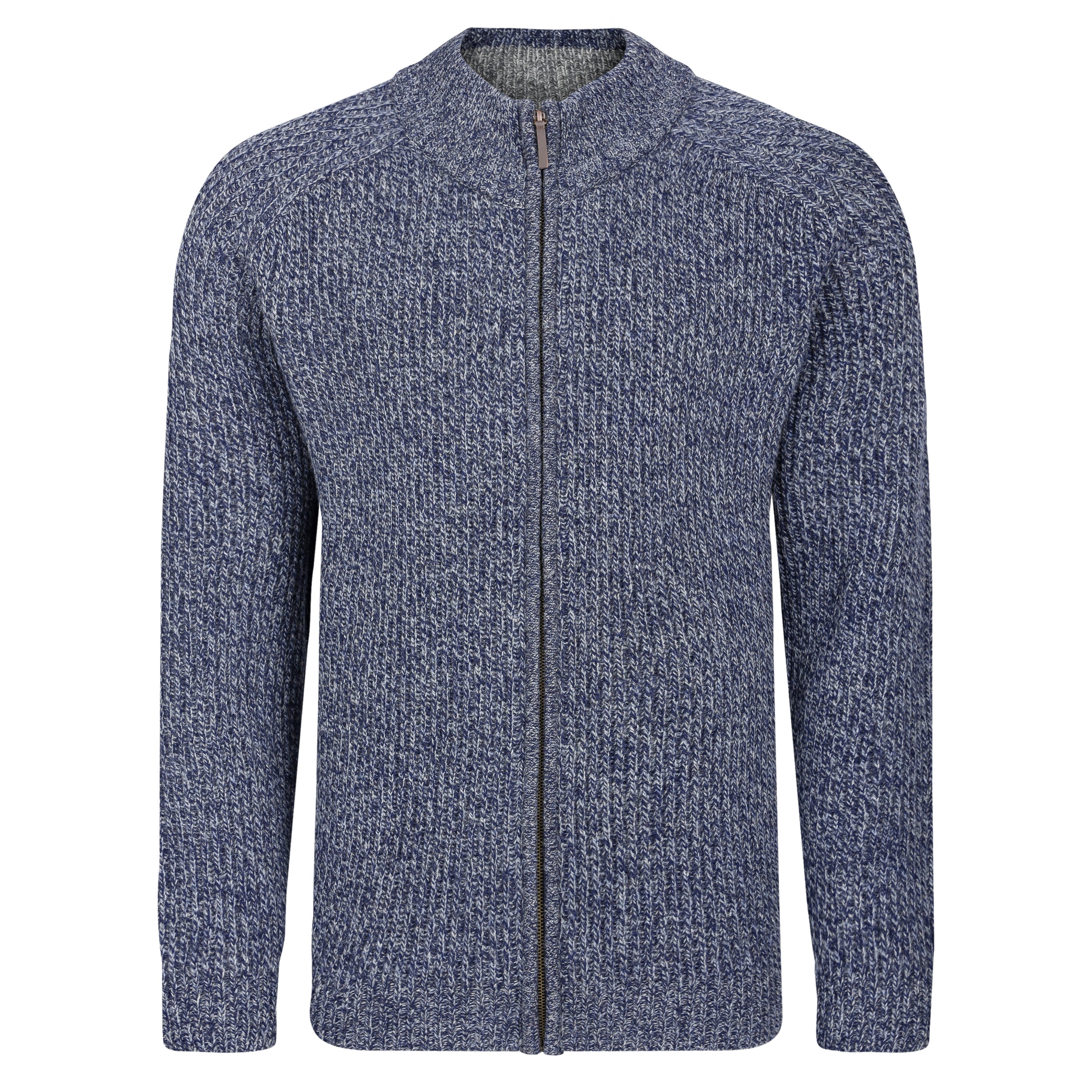 Peter Gribby Ribbed Zipper Jacket - Bluemarl