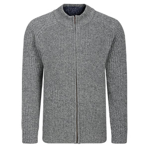 Peter Gribby Ribbed Zipper Jacket - Grey Marl