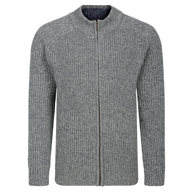 Peter Gribby Ribbed Zipper Jacket - Grey Marl Hover Image