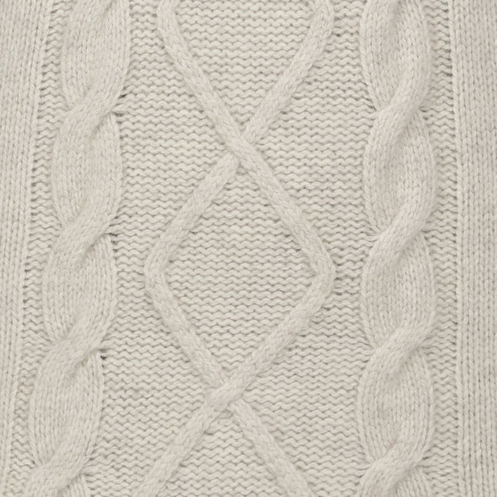 Peter Gribby Cable Front Crew Neck Jumper - Ecru