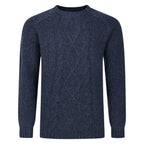 Peter Gribby Cable Front Crew Neck Jumper - Midnight