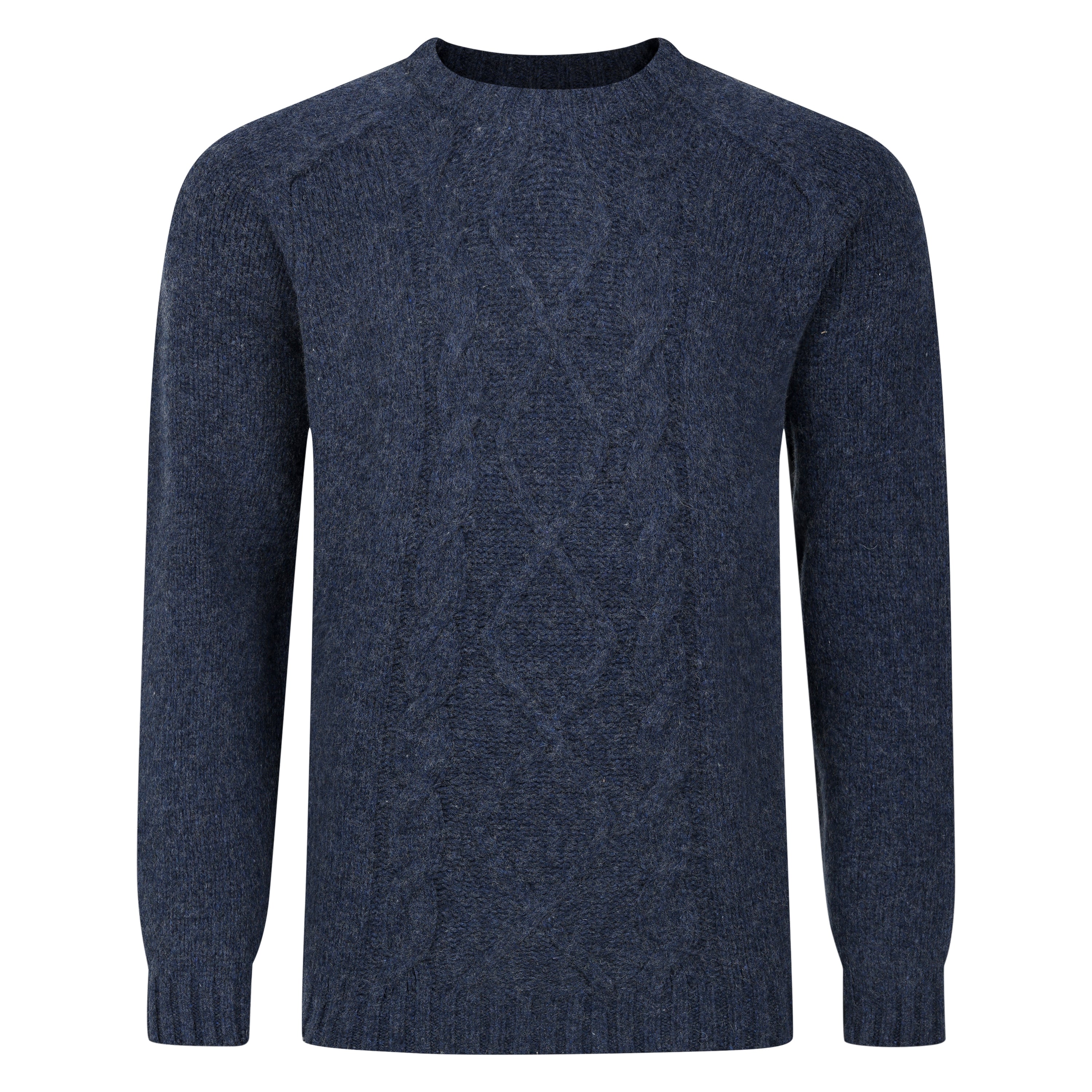 Peter Gribby Cable Front Crew Neck Jumper - Midnight