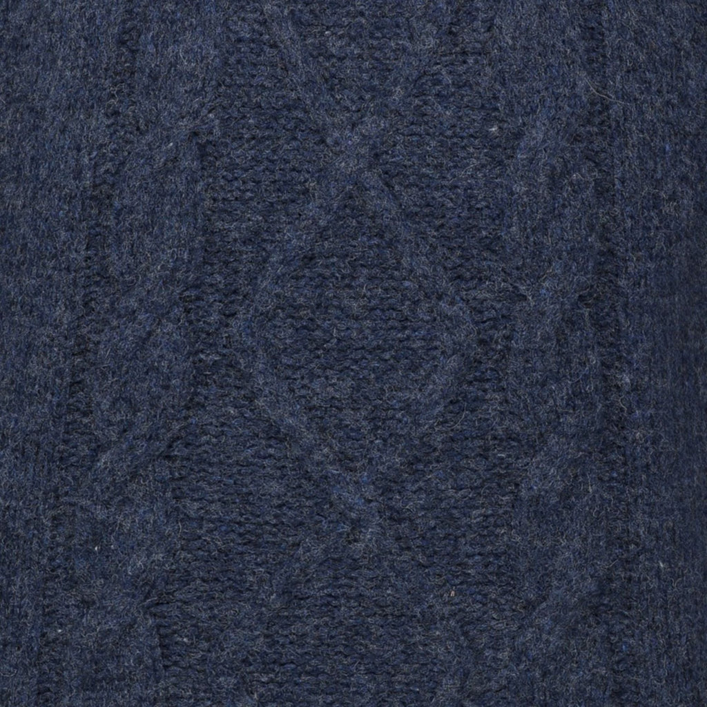 Peter Gribby Cable Front Crew Neck Jumper - Midnight