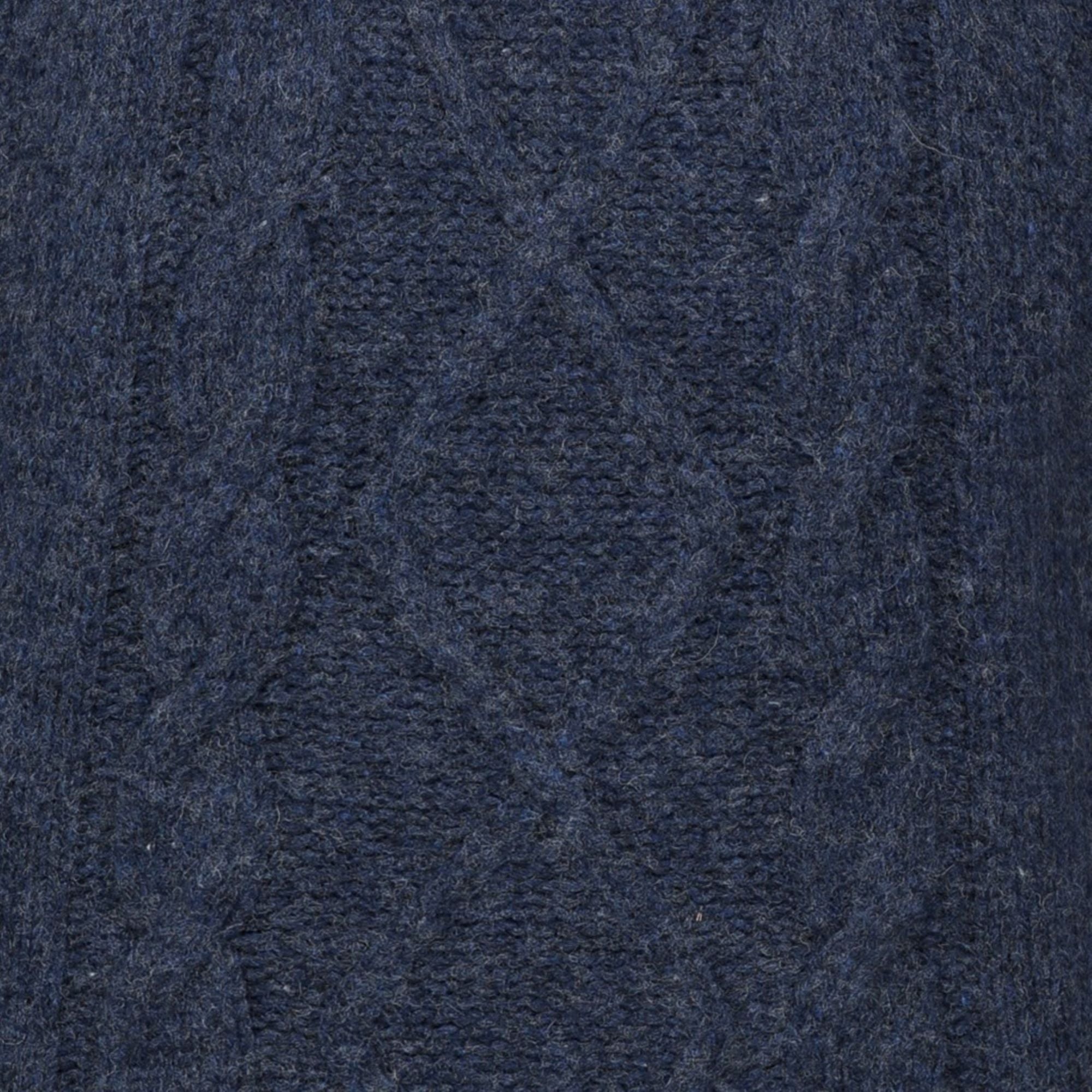 Peter Gribby Cable Front Crew Neck Jumper - Midnight