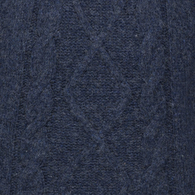 Peter Gribby Cable Front Crew Neck Jumper - Midnight Main Image