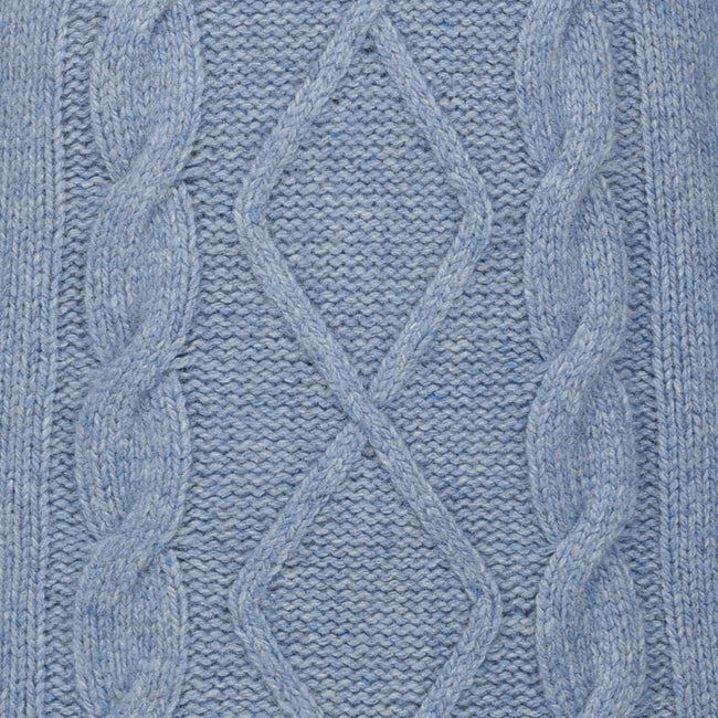 Peter Gribby Cable Front Crew Neck Jumper - Sky Main Image