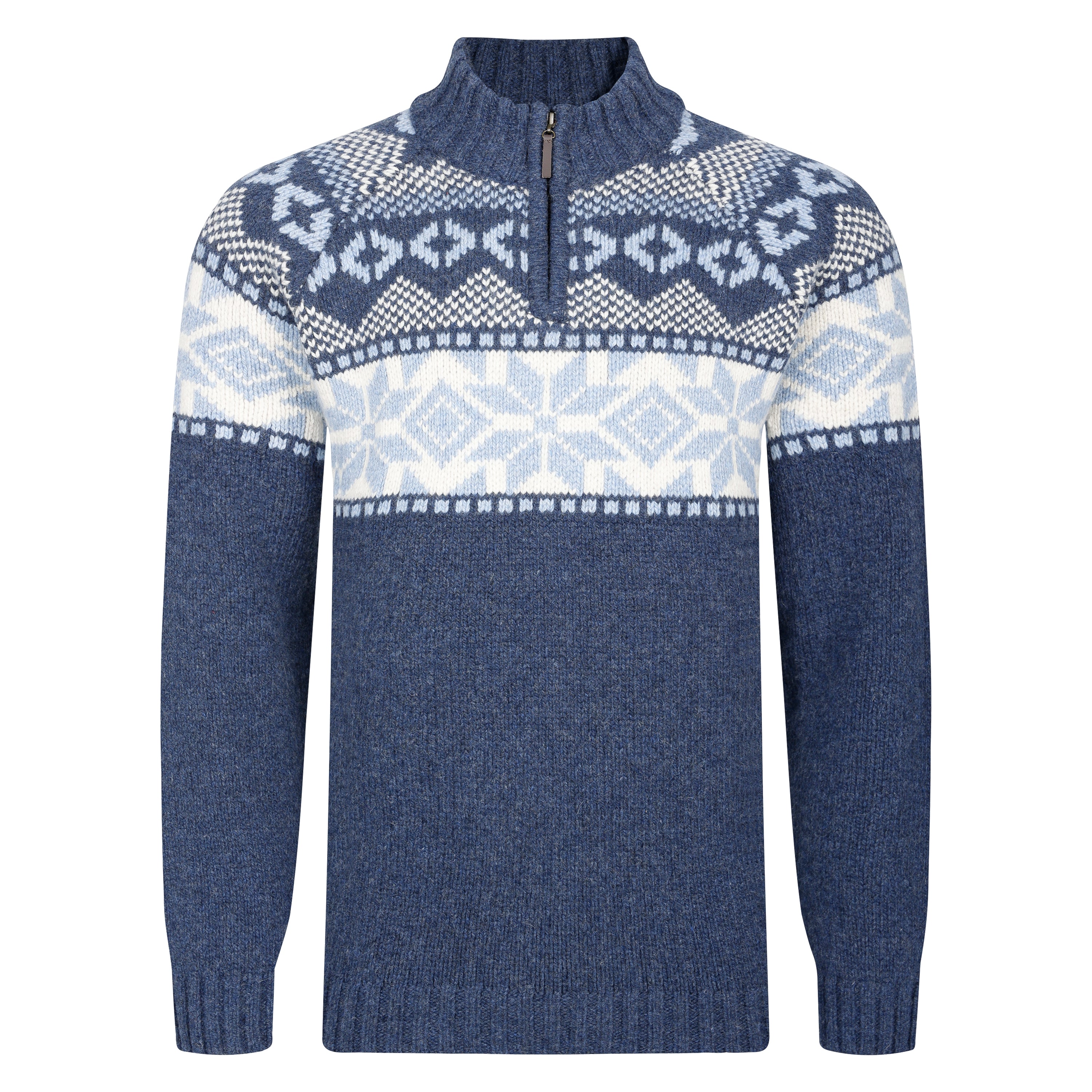 Peter Gribby Nordic Quarter Zip Sweater - Midnight