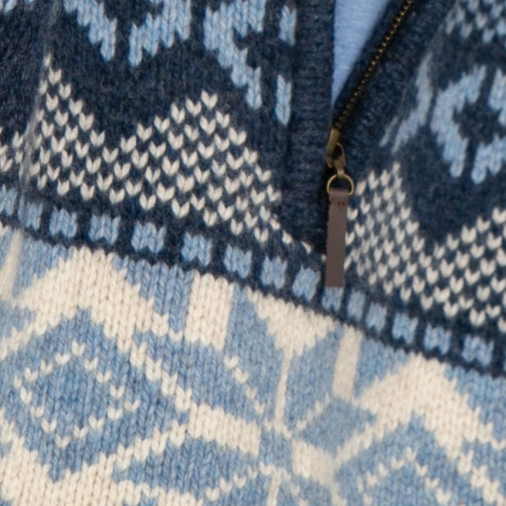 Peter Gribby Nordic Quarter Zip Sweater - Midnight