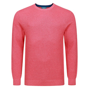 Peter Gribby Premium Combed Cotton Crew Neck Jumper - Coral
