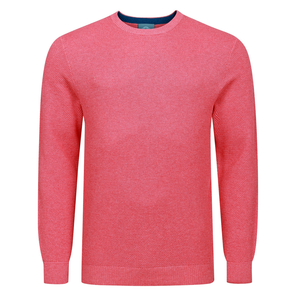 Peter Gribby Premium Combed Cotton Crew Neck Jumper - Coral