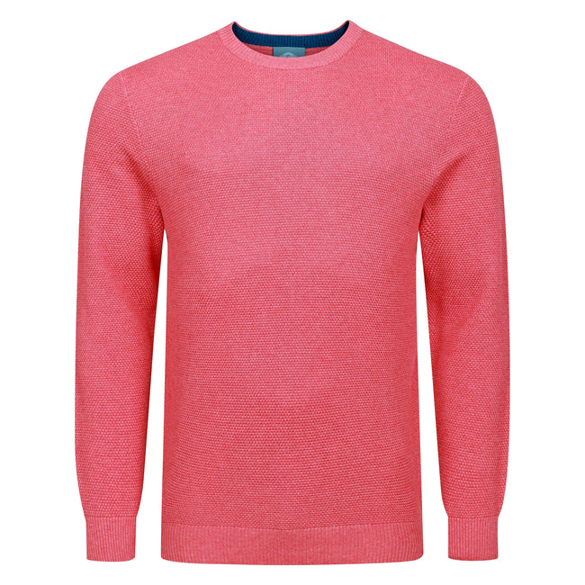 Peter Gribby Premium Combed Cotton Crew Neck Jumper - Coral Hover Image