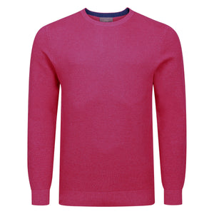 Peter Gribby Premium Combed Cotton Crew Neck Jumper - Dark Pink