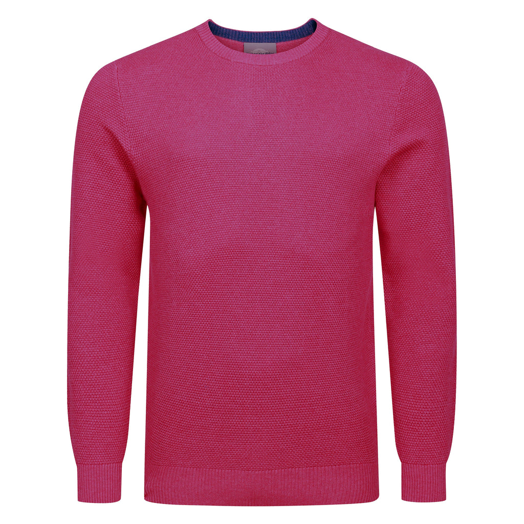 Peter Gribby Premium Combed Cotton Crew Neck Jumper - Dark Pink