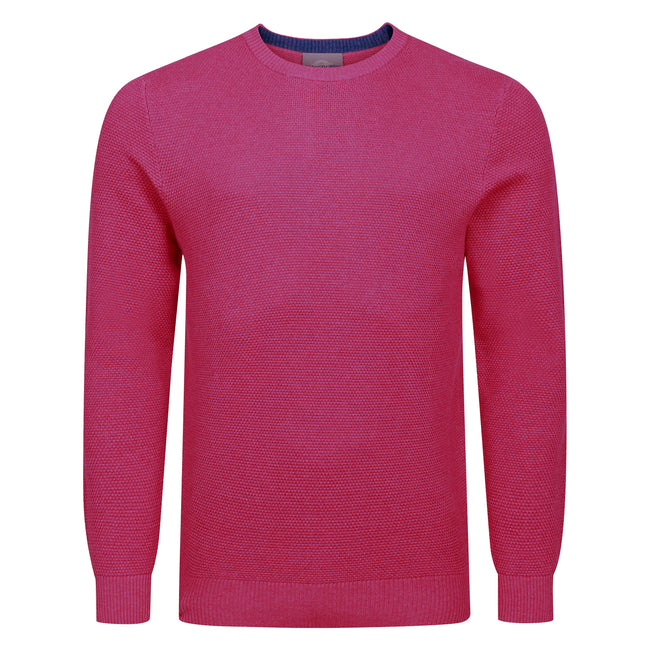 Peter Gribby Premium Combed Cotton Crew Neck Jumper - Dark Pink Hover Image