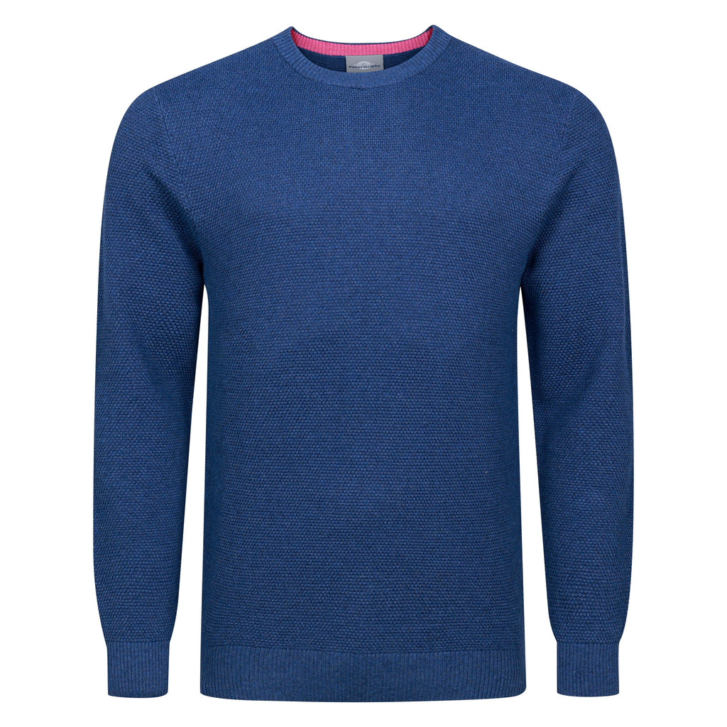 Peter Gribby Premium Combed Cotton Crew Neck Jumper - Indigo
