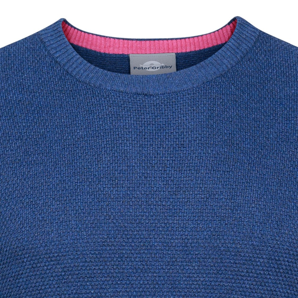 Peter Gribby Premium Combed Cotton Crew Neck Jumper - Indigo