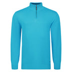 Peter Gribby Premium Combed Cotton ¼ Zip Jumper - Aqua