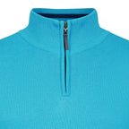 Peter Gribby Premium Combed Cotton ¼ Zip Jumper - Aqua