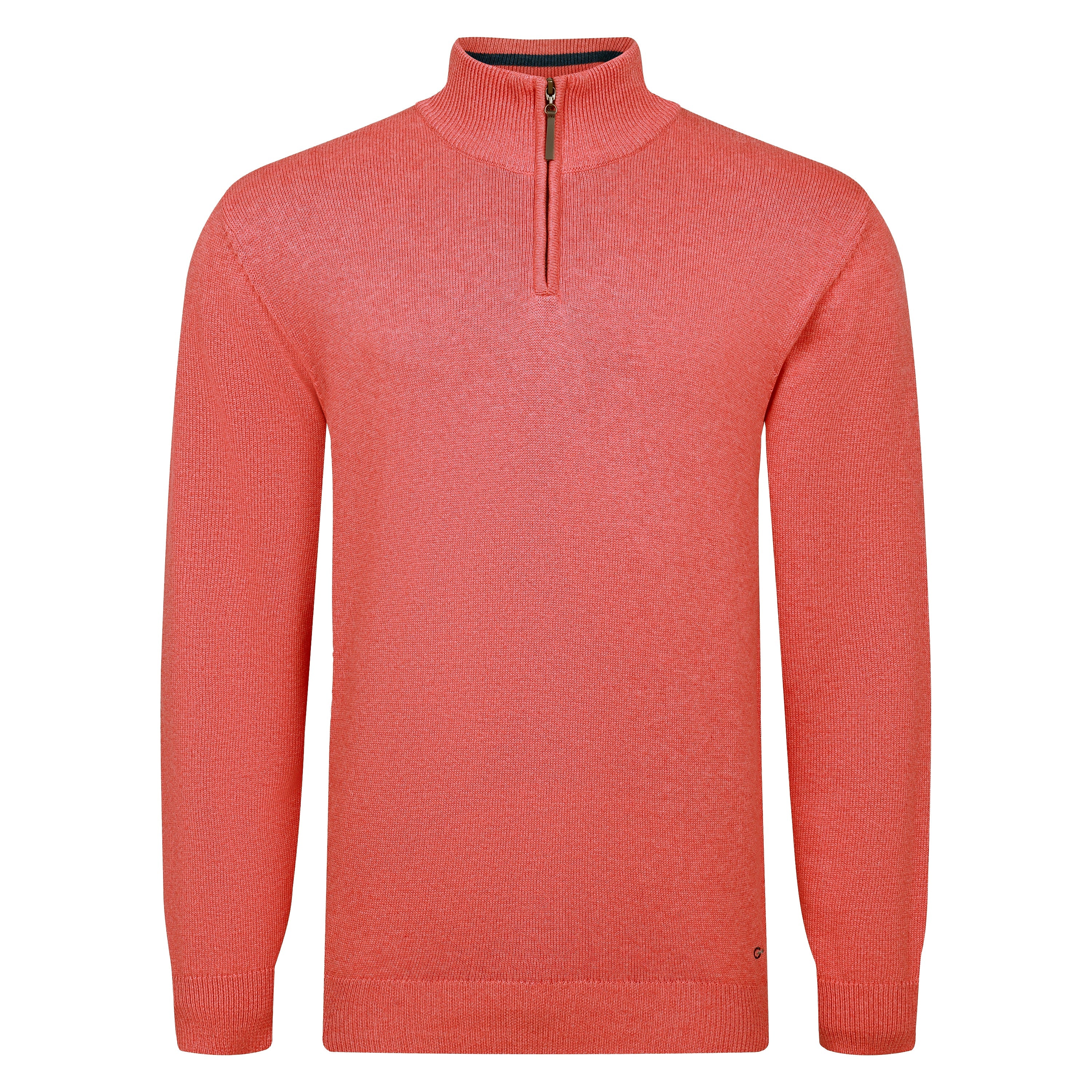 Peter Gribby Premium Combed Cotton ¼ Zip Jumper - Coral